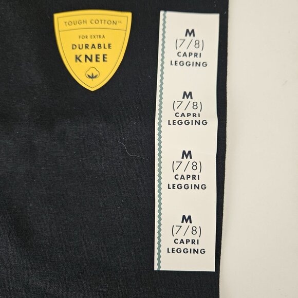 Cat & Jack Girls M (7/8) Black Capri Leggings Tough Cotton Durable Knee Casual - Picture 3 of 5